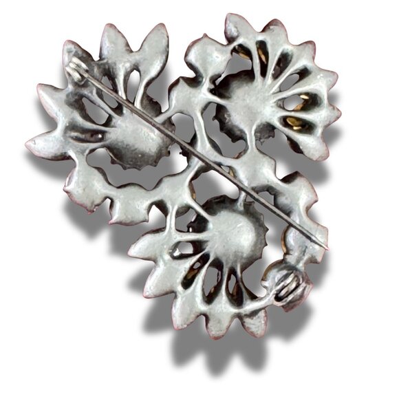 Vintage Green Brooch | UK Aurora Borealis Rhinestone. Crystal Statement Pin - Picture 9 of 12